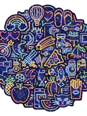 50 Pieces Holographic Vinyl Stickers